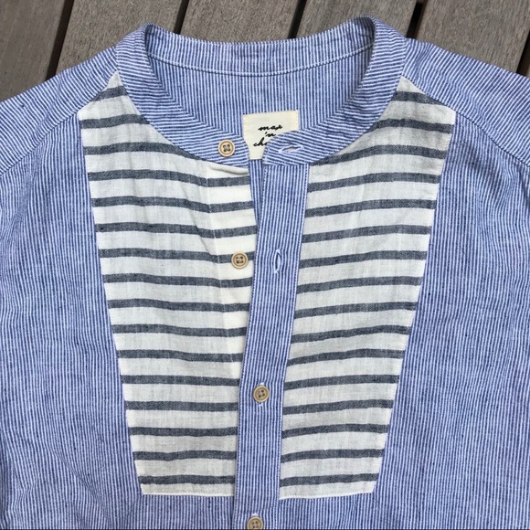 MAX N CHESTER Blue White Striped Button Down Shirt - Picture 3 of 4